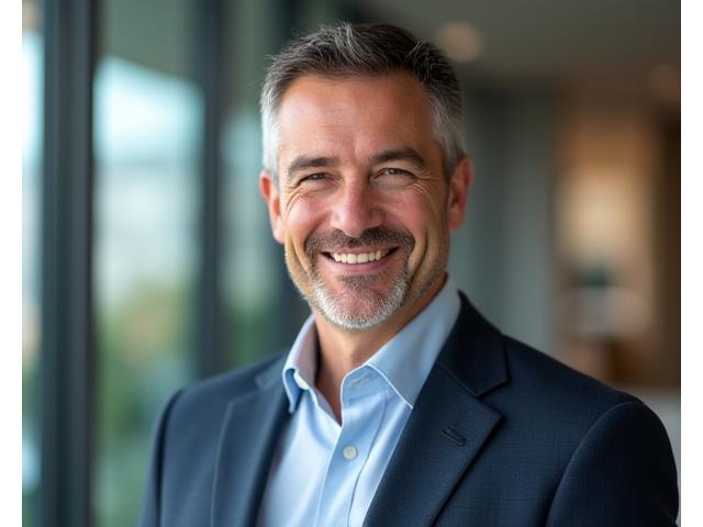 Portrait of Manuel Gil Stanciu, CEO of Akos GmbH, a confident and experienced leader in construction.