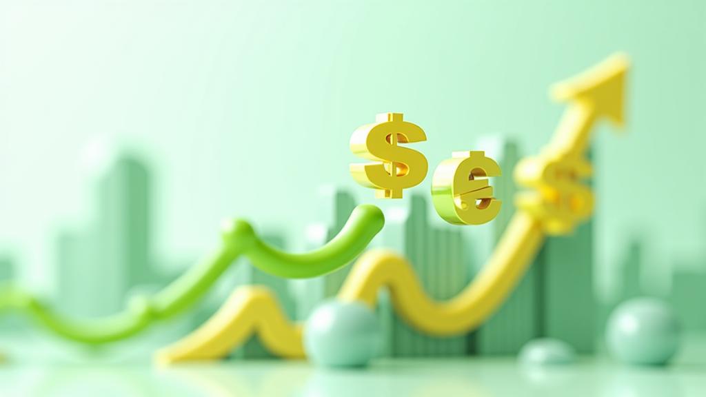 Illustration of a graph showing increased savings with currency symbols and growth arrows, representing financial incentives and ROI for EV infrastructure.