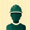 Worker wearing safety gear icon