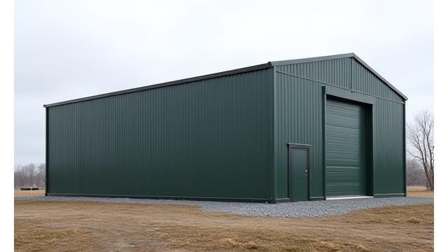 Large temporary warehouse building for industrial storage
