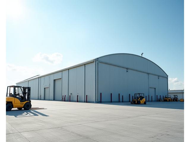Large temporary industrial warehouse structure